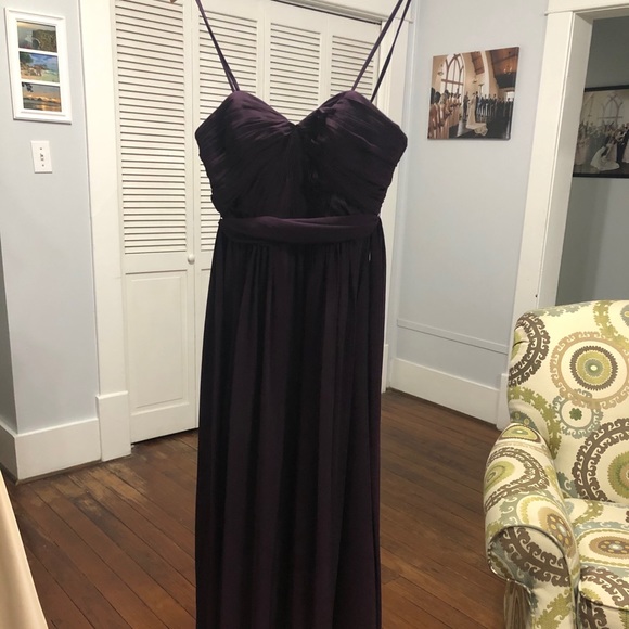 Purple Strapless Bridesmaid Dress - Picture 1 of 8